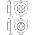 2X BOSCH BREMSSCHEIBEN Ø244,8mm HINTEN PASSEND FÜR AUDI 100