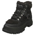 Buffalo Aspha Com halbhohe warme vegane Damen-Stiefeletten in Schwarz – 4 UK