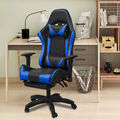 Gaming Stuhl Schreibtischstuhl Bürostuhl Leder/Stoff Drehstuhl Schwarz/Blau