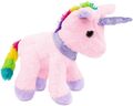 Einhorn Kuscheltier Rosa mit Regenbogen Mähne 21 cm Glitzer Plüschtier Stofftier