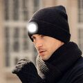 Strickmütze mit LED Licht Wintermütze Warme Aufladbar USB Beanie Jogging Mütze