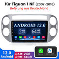 DAB+ Autoradio Android 12 Für VW Golf 5 6 Touran Polo Tiguan GPS Navi 2+64GB SWC