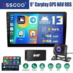 9" DAB+ Carplay Autoradio 2 DIN Android 13 4+64G GPS Navi RDS TouchScreen Kamera