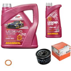 MAHLE Ölfilter 5 L MANNOL Legend+Ester 0W-40 für Smart Fortwo Cabrio 1.0