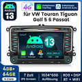 4+64GB Android 13 Autoradio Carplay GPS Für VW Golf 5 6 Polo 6R Touran Tiguan BT