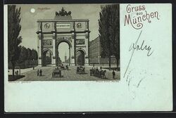 Mondschein-Lithographie München, Siegestor 1898 