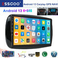 Für Smart Fortwo 453 14-19 9" Autoradio Android 13 CarPlay GPS Nav RDS BT 4+64GB