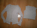 MADE IN ITALY Twin Set, Strickjacke + Top (Bauchfrei), grau, Gr. 34