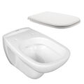 Duravit D-Code Wand-WC Tiefspüler 54 cm, Set inkl. WC-Sitz ohne Absenkautomatik