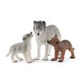 Schleich 42472 Wolfsmutter mit Welpen, Wild Life, Wildtiere, Raubtiere