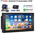 DAB+ Android 13 Autoradio 2 DIN 32G Carplay 7 Zoll GPS NAVI RDS Bluetooth Kamera