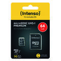 Intenso Micro SDXC Karte 64GB Speicherkarte UHS-I Premium 90MB/s Class 10