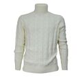 Cashmere Company Herren Rollkragen Zopf 1234 IU204715 Kaschmir Und Wolle Weiß