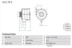 Lichtmaschine mit Mehrfachriemenscheibe 0 986 033 810 BOSCH für MERCEDES-BENZ