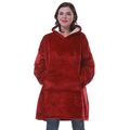 Kuscheldecke, superweiches Fleece Sherpa tragbar Kapuzenpullover Robe Erwachsene