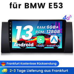 6+128GB 9" Android 13 Für BMW 5er E39 X5 E53 E38 Autoradio Carplay GPS NAVI DAB+