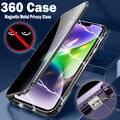 360 Anti Spy Hülle Für Samsung S24 Ultra S23 Plus S21 FE Metal Magnet Glas Case