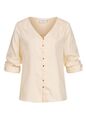 Damen VILA Bluse V-Neck Turn-Up Shirt mit Knopfleiste birch beige B22020102