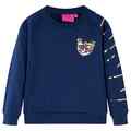 Kinder Sweatshirt mit Katze aus Pailletten Langarmshirt Pullover Marineblau vida