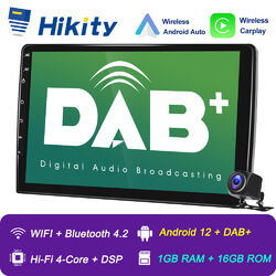 9" Android 12 Autoradio 2 DIN DAB+ Carplay mit GPS Navigation Bluetooth WiFi USB