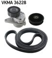 SKF Keilrippenriemensatz VKMA 36228 für VOLVO S70 874 V70 1 875 876 S80 184 S60