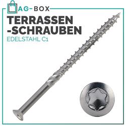 Terrassenschrauben 5x40-80 mm Edelstahl C1 Torx Terassenschrauben mit CUT-Spitze