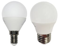 LED Glühlampe Glühbirne Tropfen Kugel E14 E27 3 - 6 Watt Lampe Birne G453 4 5 oder 6 Watt, warmweiß oder kaltweiß 230-490 Lumen