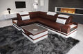 Leder Sofa Eckcouch Designersofa USB Ledersofa Weiß Schwarz Trivento L Form kurz