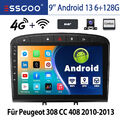 DAB+ 128G Android 13 Autoradio Für Peugeot 308 408 2010-2013 Mit GPS Navi 8 Core