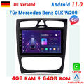 4G WIFI Android Autoradio GPS Navi DAB+ Carplay Für Mercedes Benz CLK W209 W203