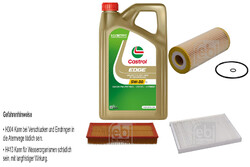 FEBI Inspektionspaket 5L Castrol EDGE Titanium FST 5W-30 LL für Seat Inca 1.9