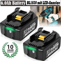 2X 6AH Akku Für Makita BL1860B 18V Li-ion BL1850 BL1830 LED Ersatz Batterie DHL