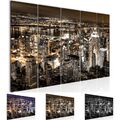 Wandbilder Set New York City XXL Bild für Wohnzimmer schwarz weiß braun violett