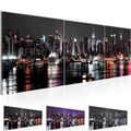 Wandbilder Set New York City Moderne Bilder XXL Wohnzimmer  Skyline