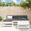 Garten Lounge Set Gartenmöbel Sitzgruppe Sofa 5-tlg. Weiß Massivholz vidaXL