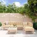 Garten Lounge Set Gartenmöbel Sitzgruppe Sofa 7-tlg. Weiß Massivholz vidaXL