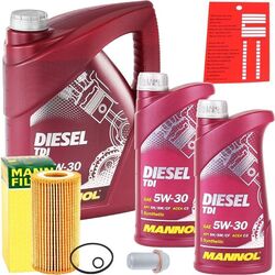 MANN ÖLFILTER + 7L 5W-30 MANNOL DIESEL MOTORÖL passend für MB 229.51 + SCHRAUBE