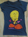 Shirt Tweety Gr. 158 164 S 34 36 38 Grau Anthrazit Baumwollmischung Looney Tunes