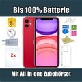 Apple iPhone 11 - 64 128 256 GB - Schwarz Weiß Gelb Rot Lila - bis 100% Batterie