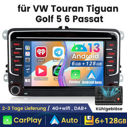 6+128GB Android 13 Autoradio CarPlay GPS Navi für VW Touran Golf 5 6 Passat Polo