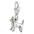 Charm / Anhänger Hund Chihuahua 1 mit Karabinerverschluß aus 925 Sterling Silber