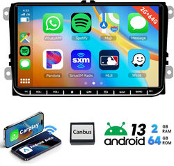 2+64GB Android 13 Carplay Autoradio GPS NAVI für VW GOLF 5 6 Passat Polo Touran