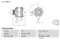Bosch Lichtmaschine Generator für VW California T4 Camper 2001-2006 0986041230