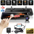 WIFI 10" 1080P Dual Lens Spiegel DashCam mit Nachtsicht Auto DVR Rückfahrkamera