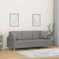 Sofa 3 Sitzer mit Zierkissen Couch Liegesofa Polstersofa Sessel Schwarz vidaXL