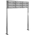 9er Premium Standbriefkasten V2A Edelstahl Anlage freistehend Postkasten 3x3 L