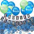Schuleinführung Schulanfang Einschulung Deko Set - Girlande + Ballons + Konfetti