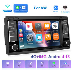 4+64G Carplay Android 13 Autoradio GPS Für VW Touareg 7L Transporter T5 Multivan