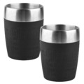 2 x Emsa Travel Cup Schwarz 200ml Thermobecher Trink-Dreh-Verschluss