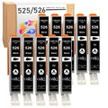 10x Black für Canon CLI-526 BK Patrone PIXMA MG5100 MG5140 MG5150 MG5200 MG5250